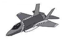 a cartoon drawing of a fighter jet flying in the air