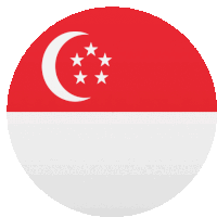 the flag of singapore has a crescent moon and five stars