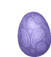 a purple easter egg with a paisley pattern