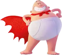 captain underpants from the movie captain underpants is wearing a red cape