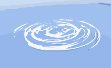 a drawing of a swirl of water on a blue surface