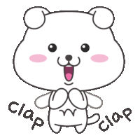 a cartoon of a teddy bear with the words clap clap written around it