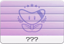 a purple background with a flower and the question mark on it