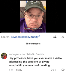 a picture of a man with glasses and attributes almost have written on it