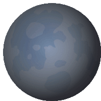 a cartoon drawing of a full moon with spots on it