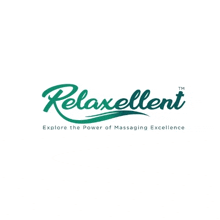 a logo for a company called relaxellent that says explore the power of massaging excellence .