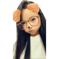a girl wearing glasses and a fake nose looks like a dog