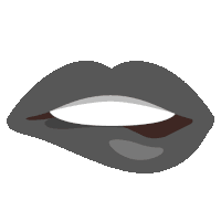 a drawing of a woman 's black lips with a white background