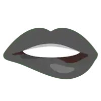 a drawing of a woman 's black lips with a white background