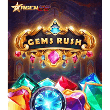 a game called gems rush is being played on a computer