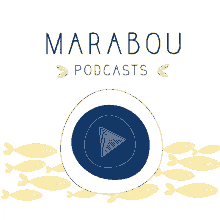 a logo for marabou podcasts with a play button