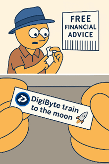 a cartoon of a man holding a piece of paper that says free financial advice