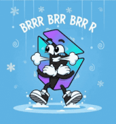 a cartoon character with the words brrr brrr brrr r behind him