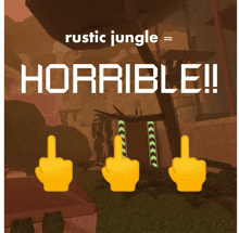 an advertisement for a game called rustic jungle