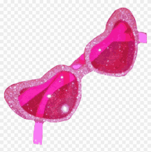 a pair of pink heart shaped sunglasses