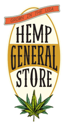 a logo for hemp general store with a marijuana leaf on it