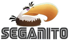 a sega logo with an angry bird and the word seganito