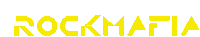 a logo for rock mafia is yellow on a white background