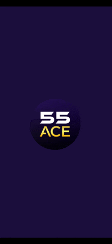 a logo for 55 ace is shown on a dark purple background