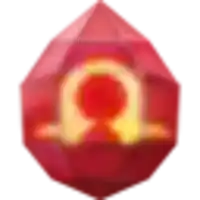 a red sphere with a yellow circle in the middle of it on a white background .