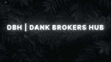 a dark background with the words dank brokers hub