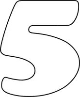 a black and white outline of a number 5 on a white background