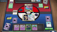 a screenshot of a pokemon game with a gx card in the center