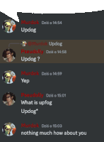 a screenshot of a conversation between murdok updog and pseudolly