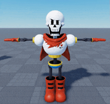 a 3d model of papyrus with a scarf around his neck