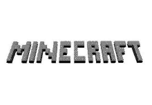 the word minecraft is written in a black and white font on a white background .