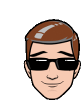 a cartoon of a man wearing sunglasses is smiling