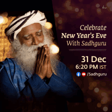 an ad for a new year 's eve with sadhguru