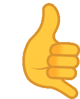 a yellow hand giving a thumbs up sign on a white background