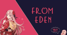 a poster with a girl in a kimono says from eden