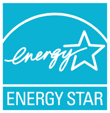 a blue energy star logo with a white star on it