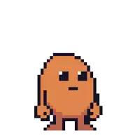 a pixel art of a cartoon character giving the middle finger with the words stfu below it