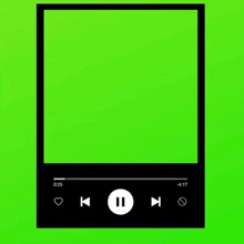 a picture of a music player with a green screen .