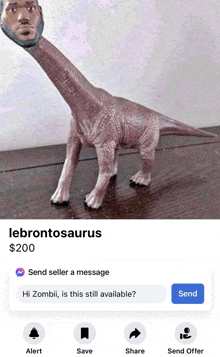 a picture of a lebrontosaurus for sale