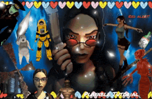 a playable tutorial poster with a collage of characters