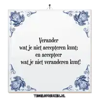 a tile that says verander wat je niet accepteren kunt
