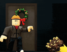 a roblox character with the letters fr on his shirt