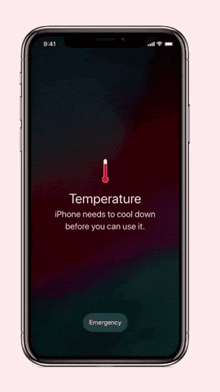 a phone with a thermometer on it that says temperature