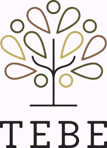 a logo for tebe with a tree in the center