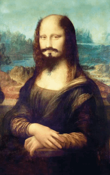 a painting of a woman with a beard