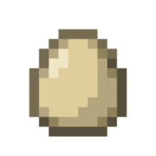 a pixel art drawing of an egg on a white background .