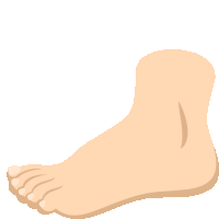 a cartoon drawing of a foot with a slight curve in the toe