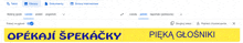 a blue and yellow sign that says piekaji spekacky