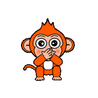 a cartoon monkey is covering his mouth with his hand