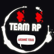 a logo for a team rp with a speech bubble in the middle of it .