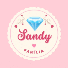 a logo for sandy familia with a diamond